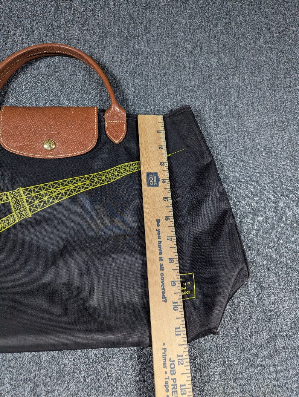 Longchamp Le Pliage Eiffel Tower Limited Edition Black Large Tote Made France - Picture 5 of 15